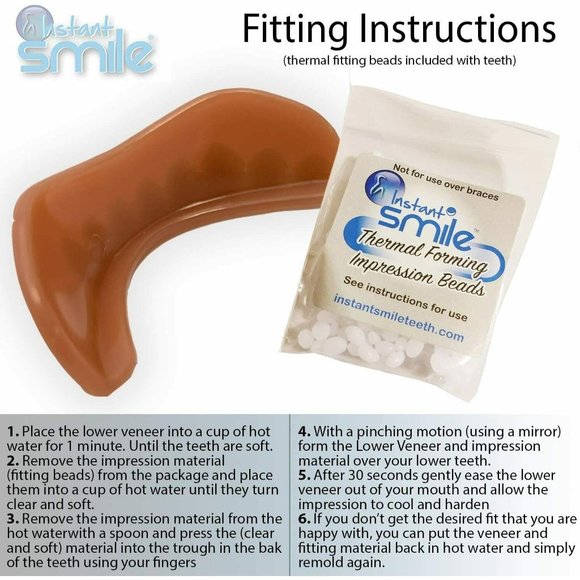 Instant Smile Natural Shaded Handmade Lower Veneer Temporary Teeth - Picture 2 of 6